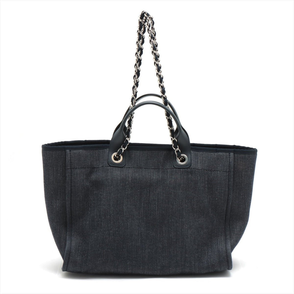 Deauville MM Canvas & Leather Denim Blue Silver