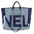 Deauville Shopping Tote Two-Way Raffia Navy Blue