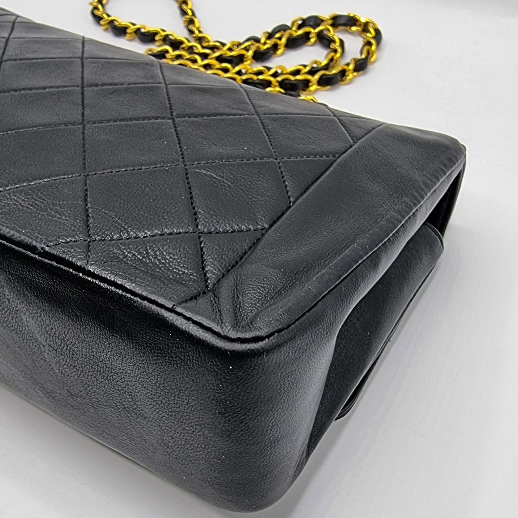 Diana Medium Black Lambskin Gold Vintage