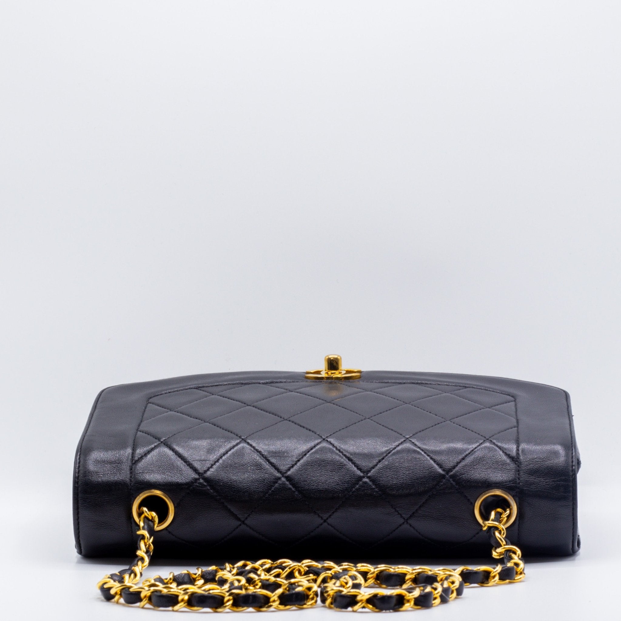Diana Medium Black Lambskin Gold Vintage