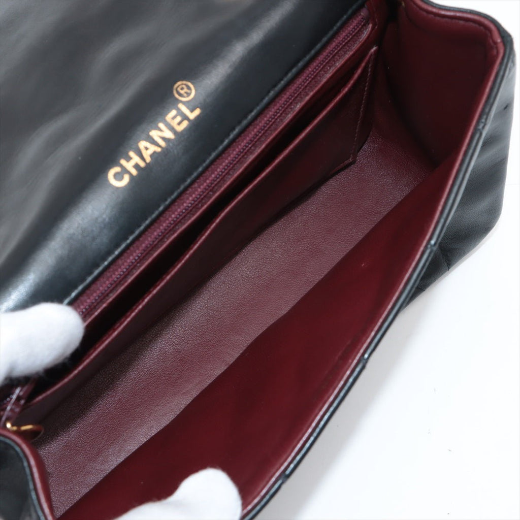 Diana Small Black Lambskin Gold Vintage