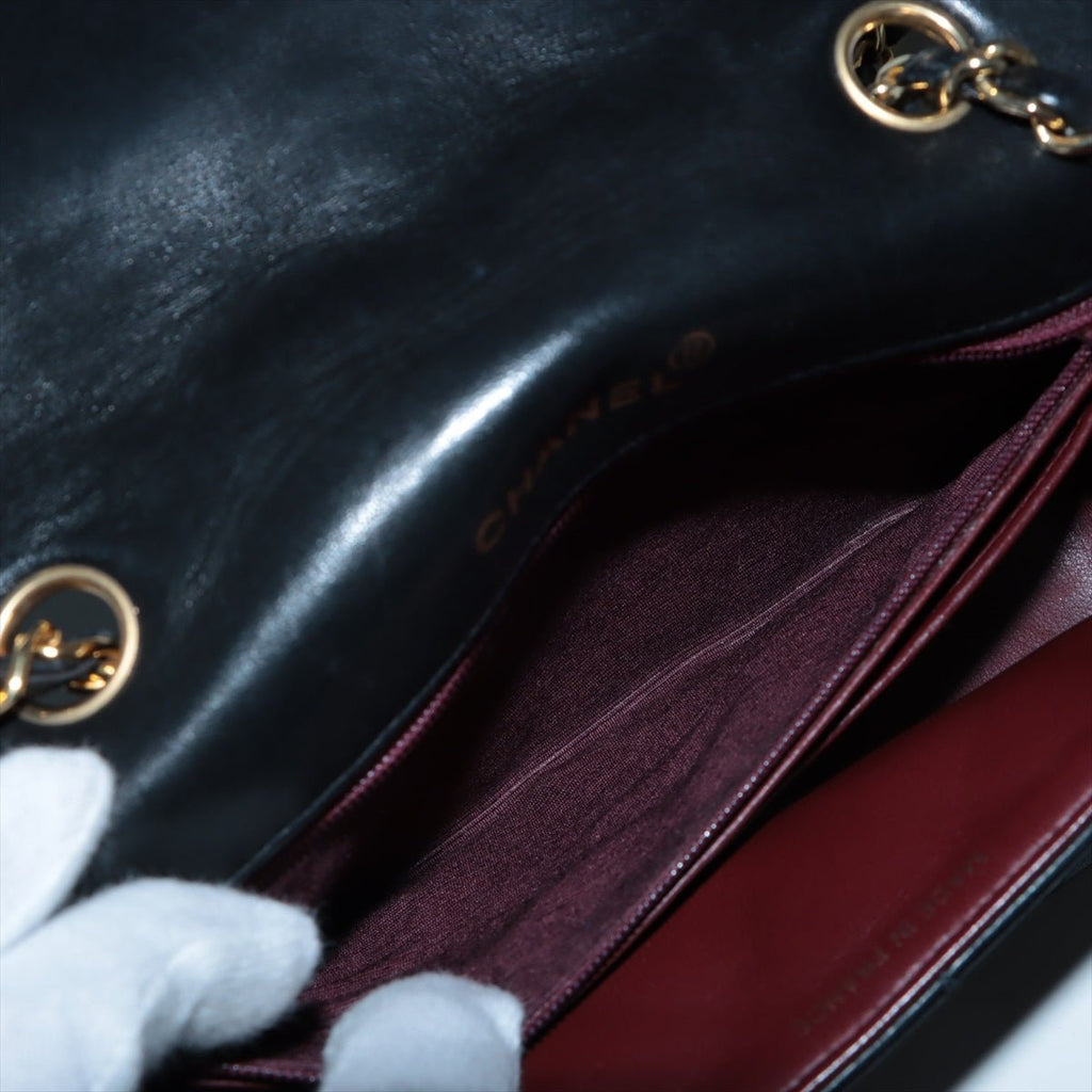 Diana Small Black Lambskin Gold Vintage