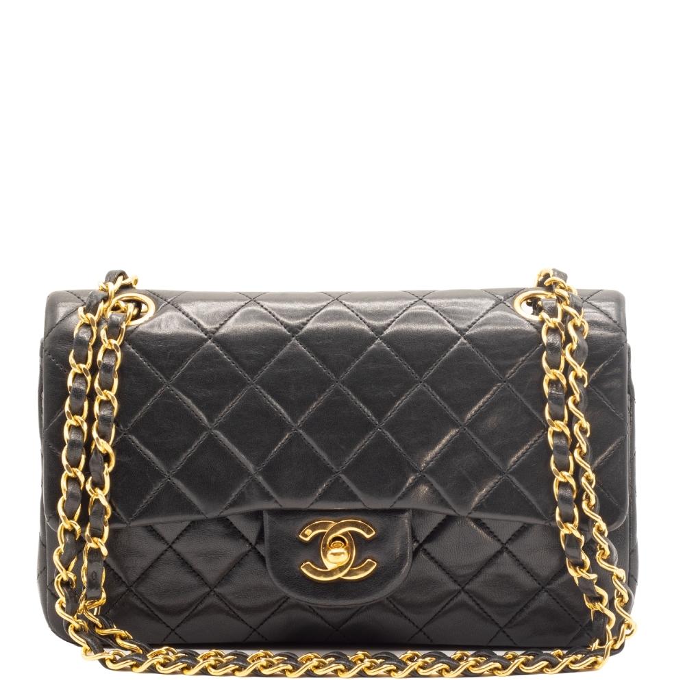 Double Flap 1989-1991 Black Lambskin Small