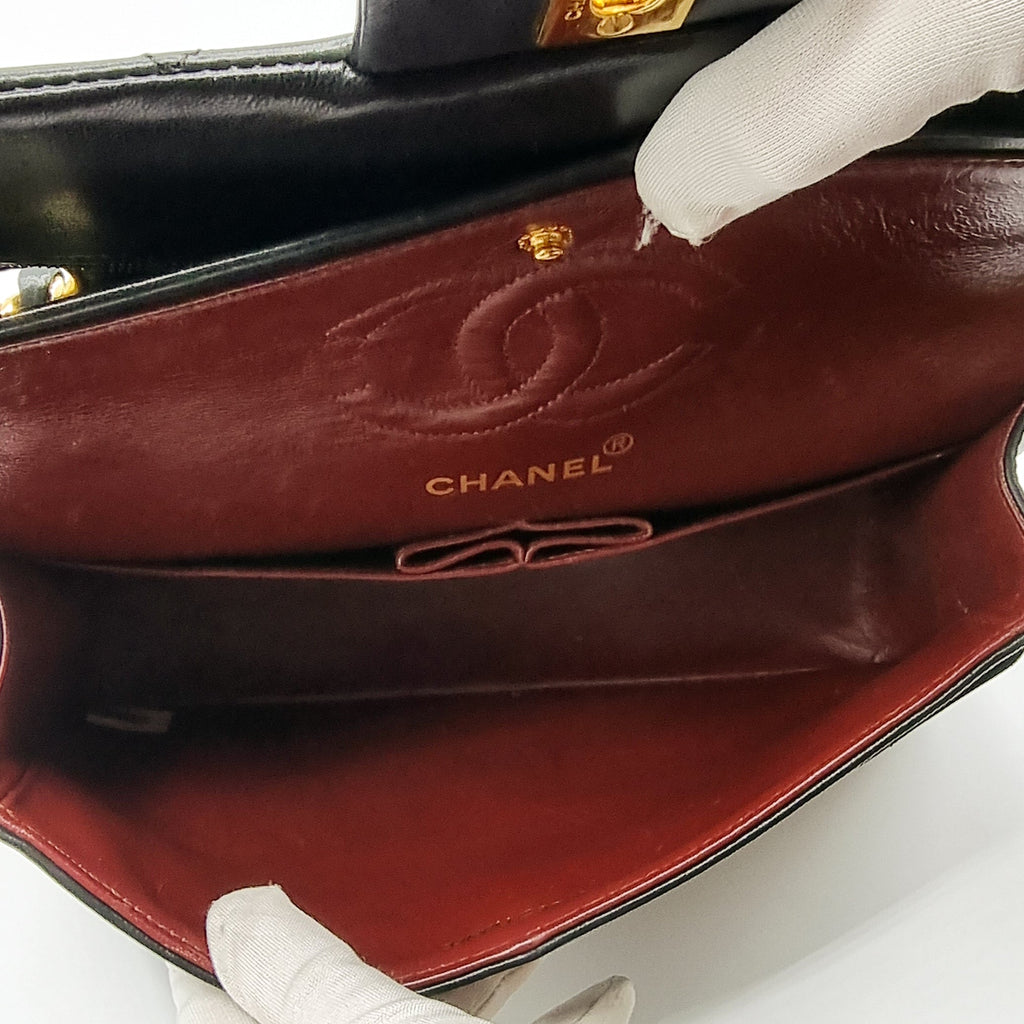 Double Flap 1989-1991 Black Lambskin Small