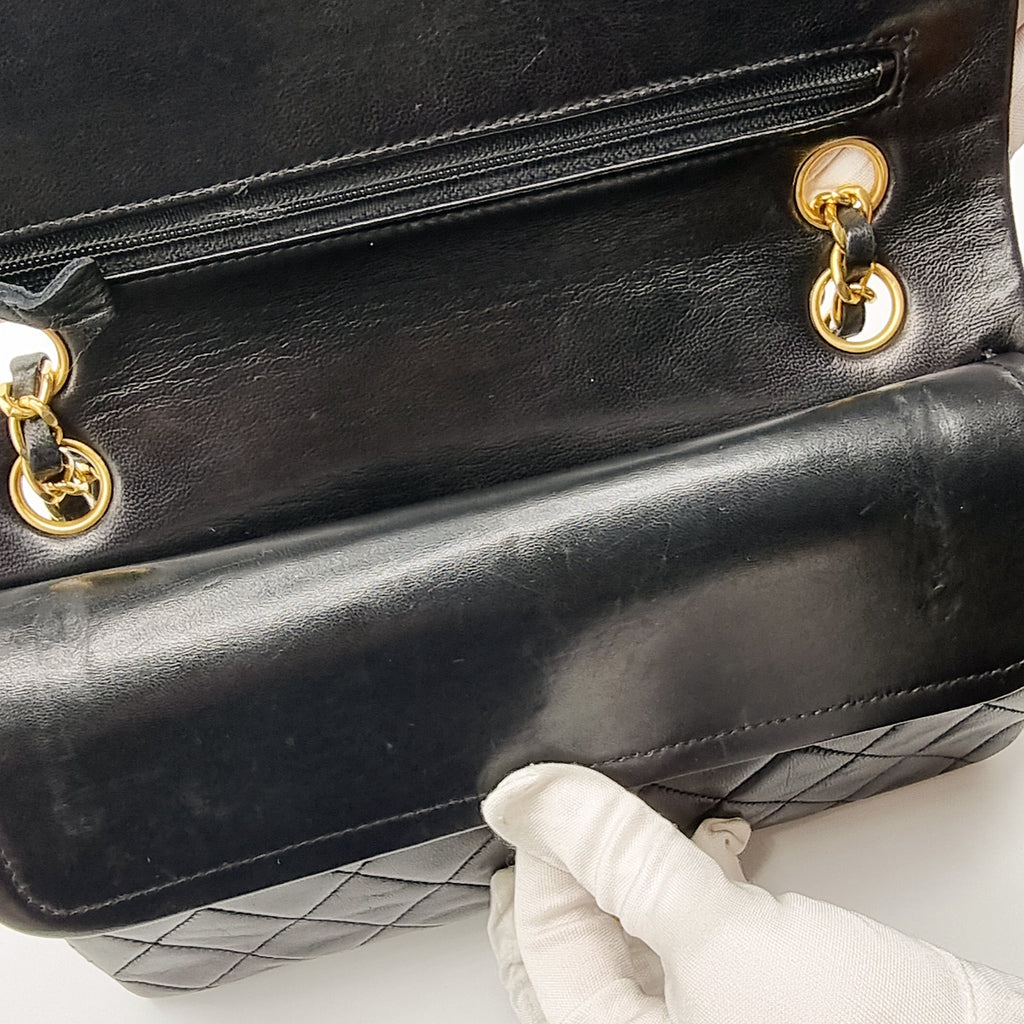 Double Flap 1989-1991 Black Lambskin Small