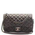 Easy Flap Zip Black Leather Aged Calfskin