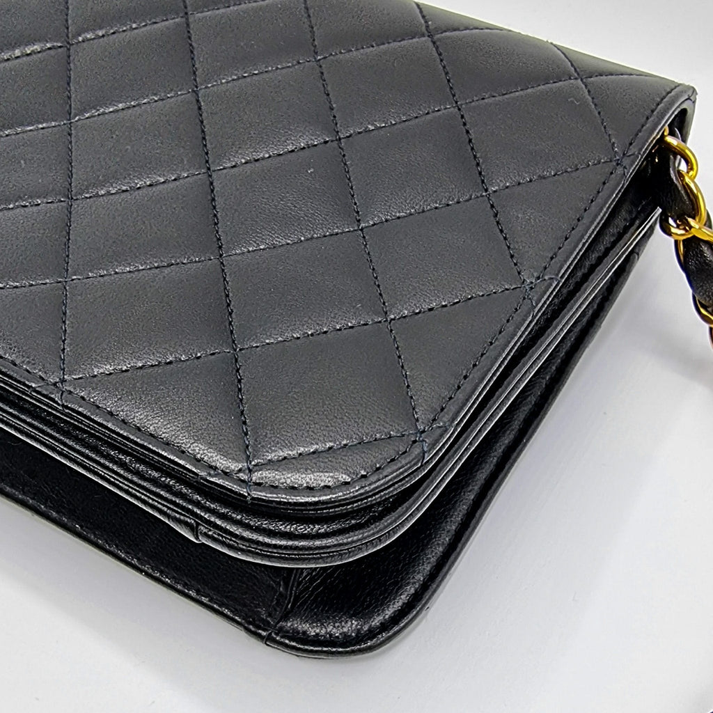 Full Flap Lambskin Leather Shoulder Bag Vintage