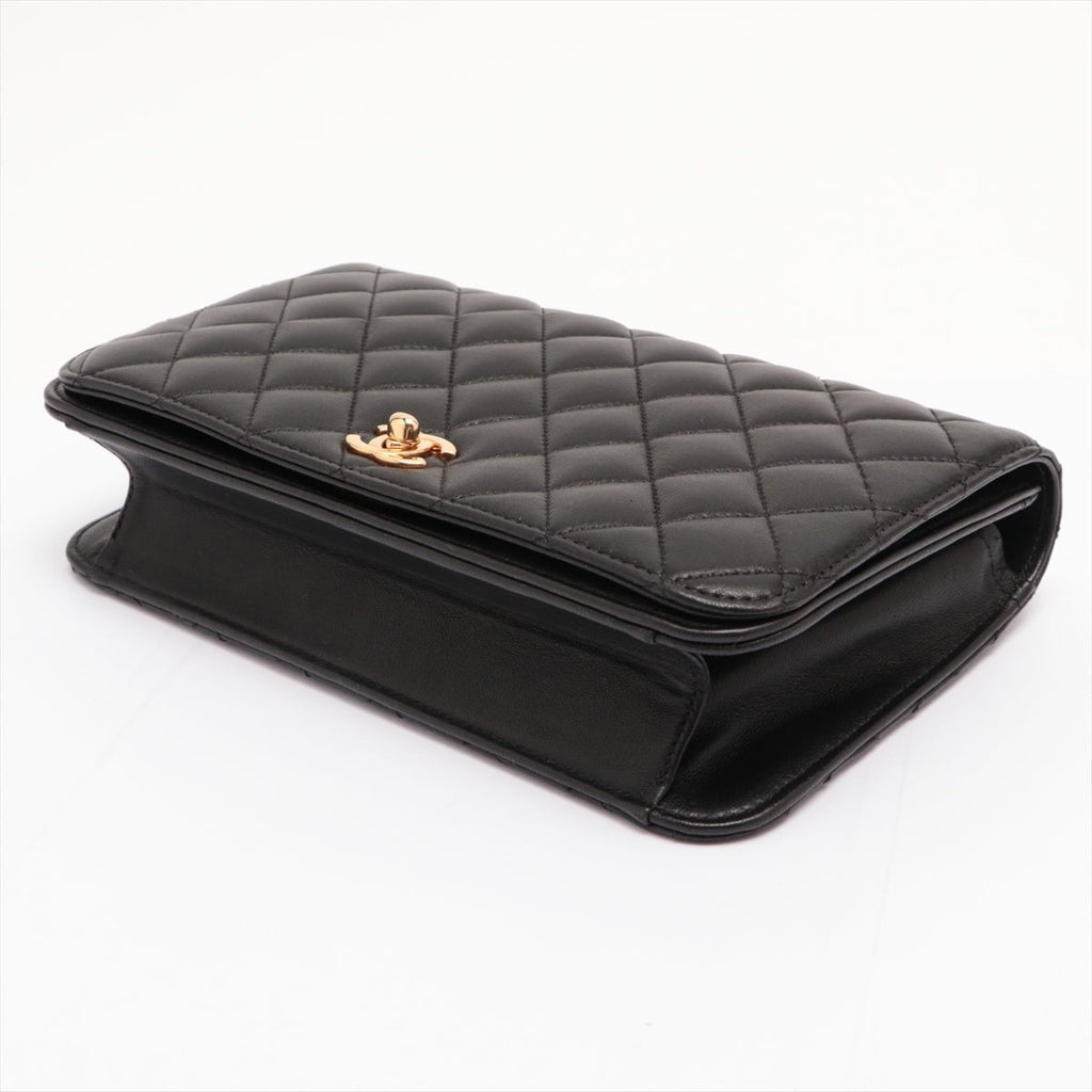 Full Flap Matelasse Lambskin leather Gold Metal