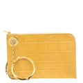 Handcuff Pochette Beige Leather Bar Gold