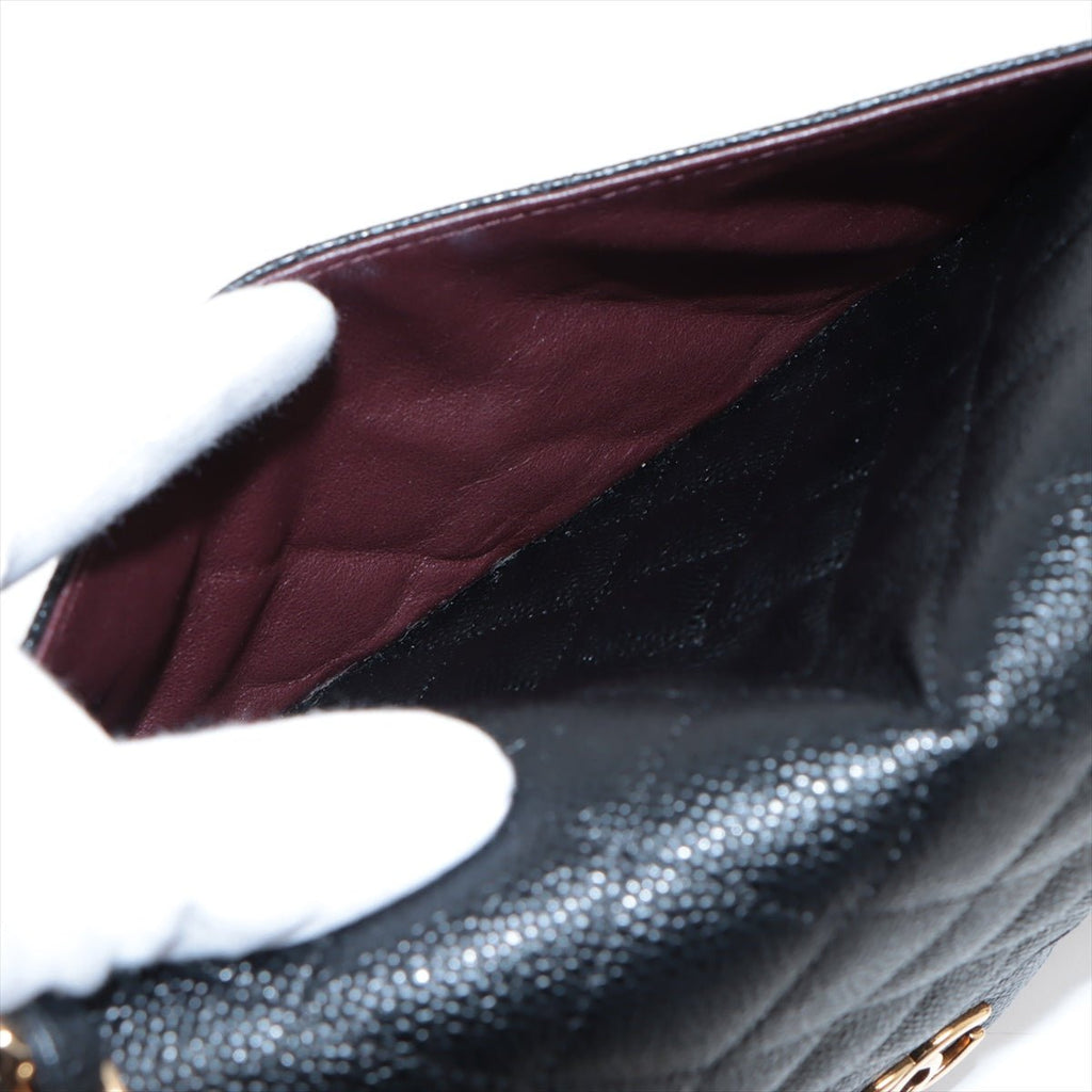Jumbo Classic Double Flap Black Caviar Leather