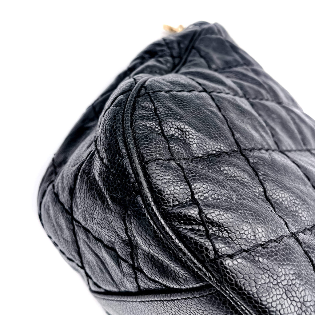 Jumbo Distressed Caviar Black Bag