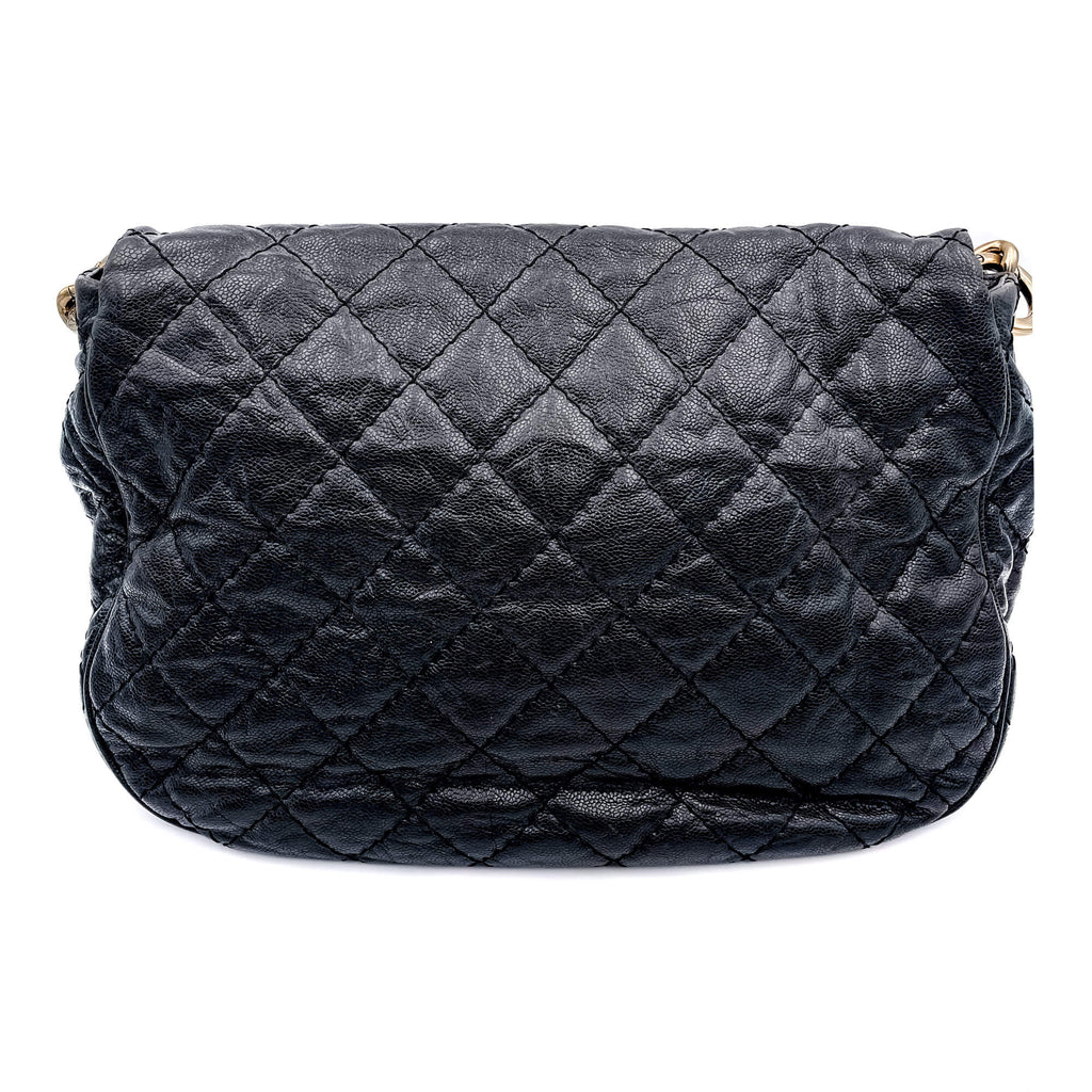 Jumbo Distressed Caviar Black Bag