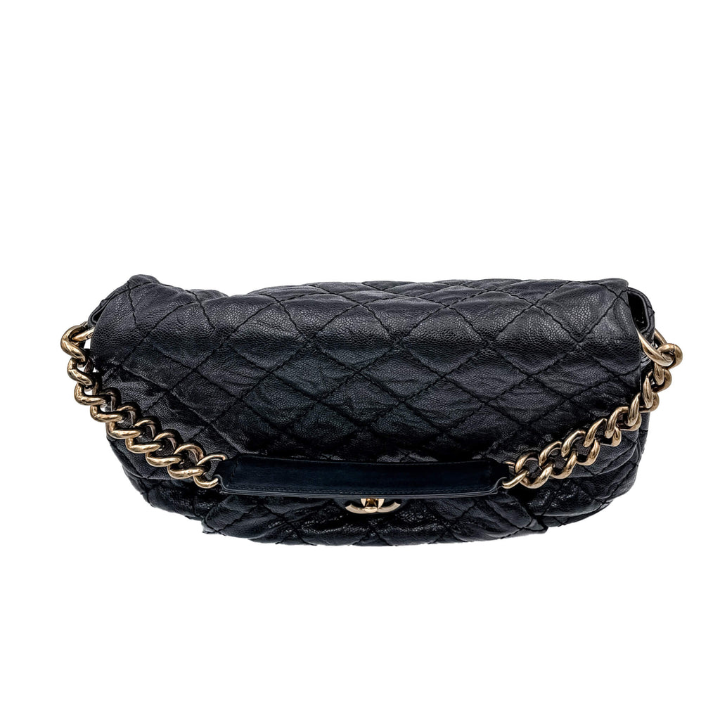 Jumbo Distressed Caviar Black Bag