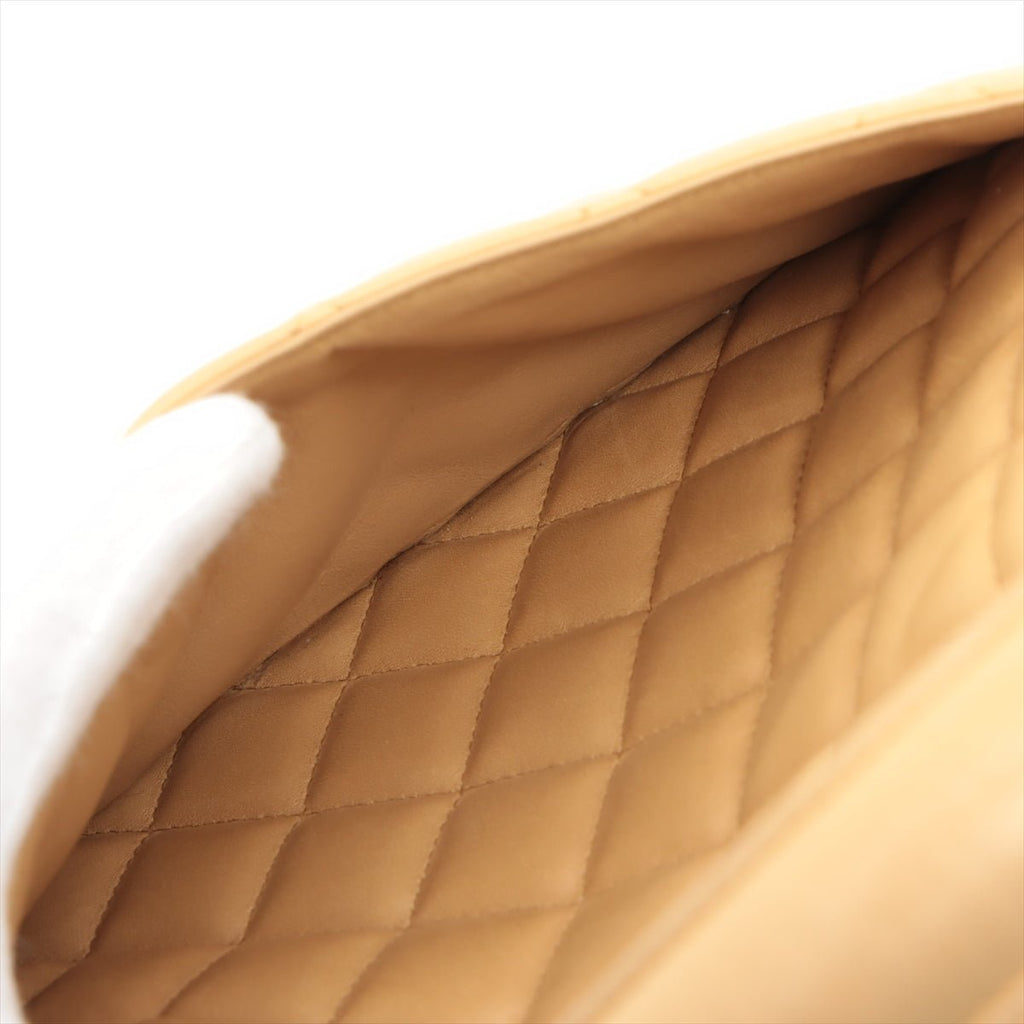 Kelly Top Handle Flap Matelasse Lambskin Beige Silver