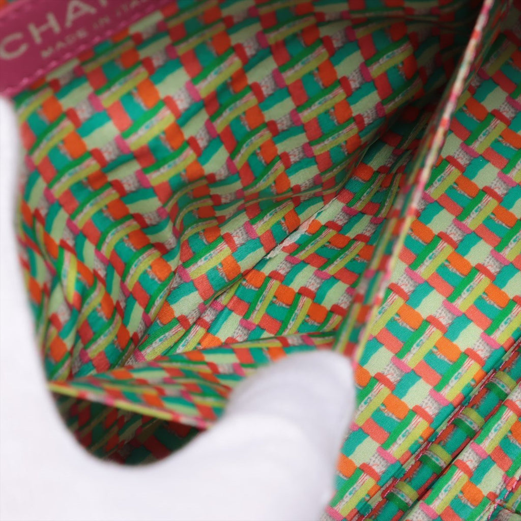 Matelasse Rubber Chain Pink Silver Metal