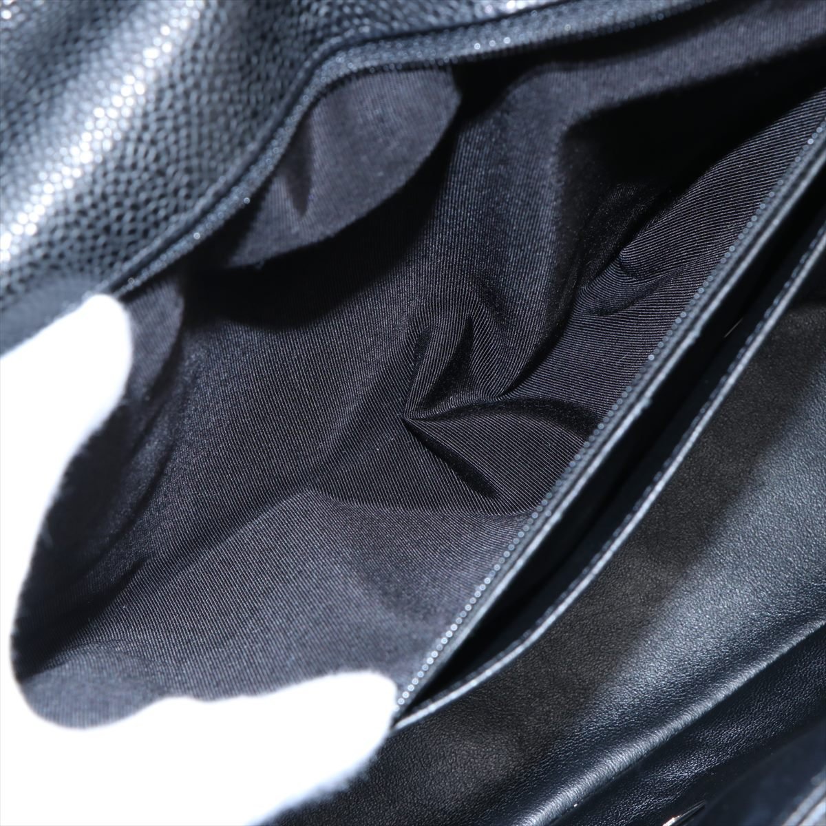 Maxi Classic Single Flap in Black Quilted Caviar Leather Silver Hardware