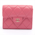 Mini Clutch With Chain in Pink Matelasse Lambskin and Gold
