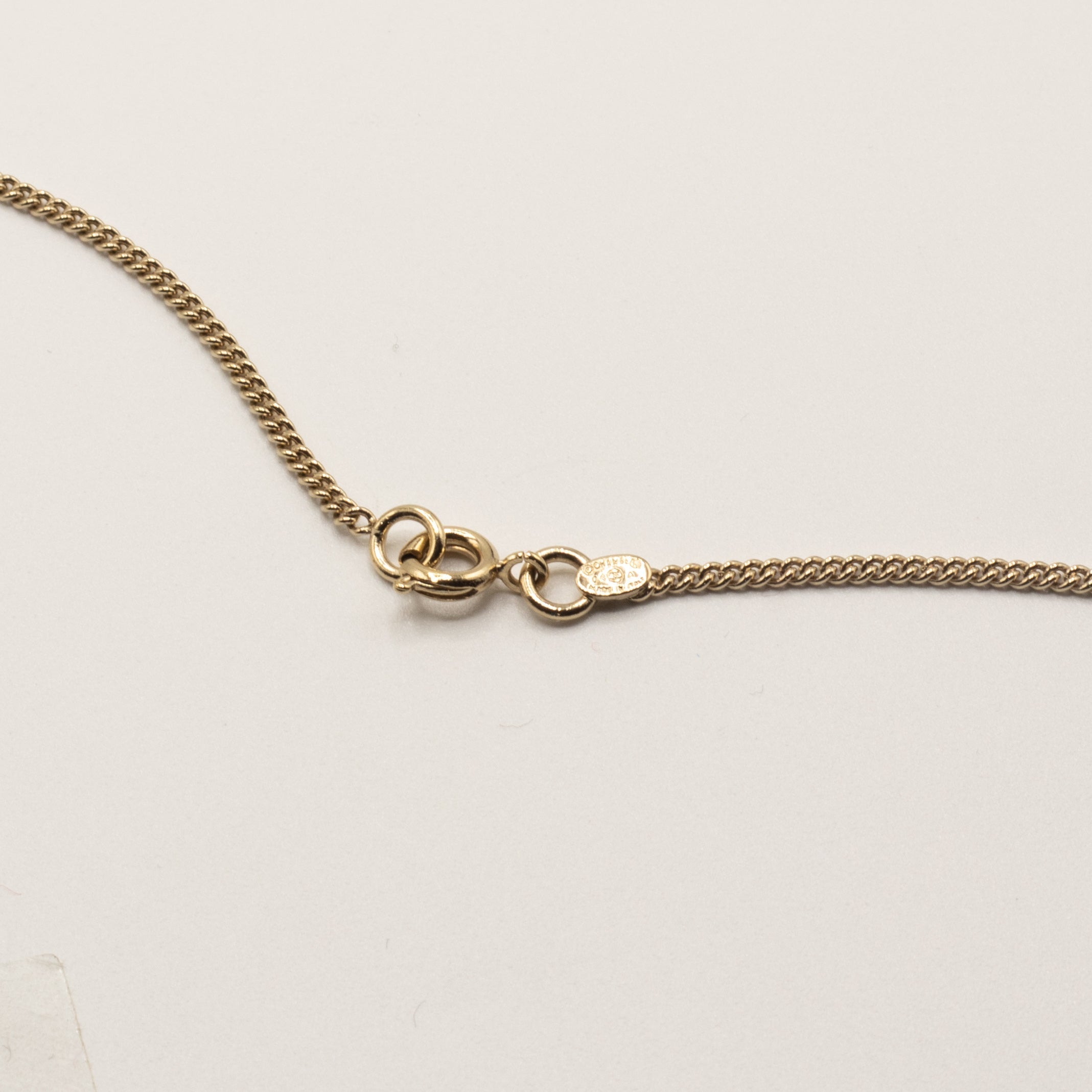 Pendant Chain Necklace CC silver Vintage