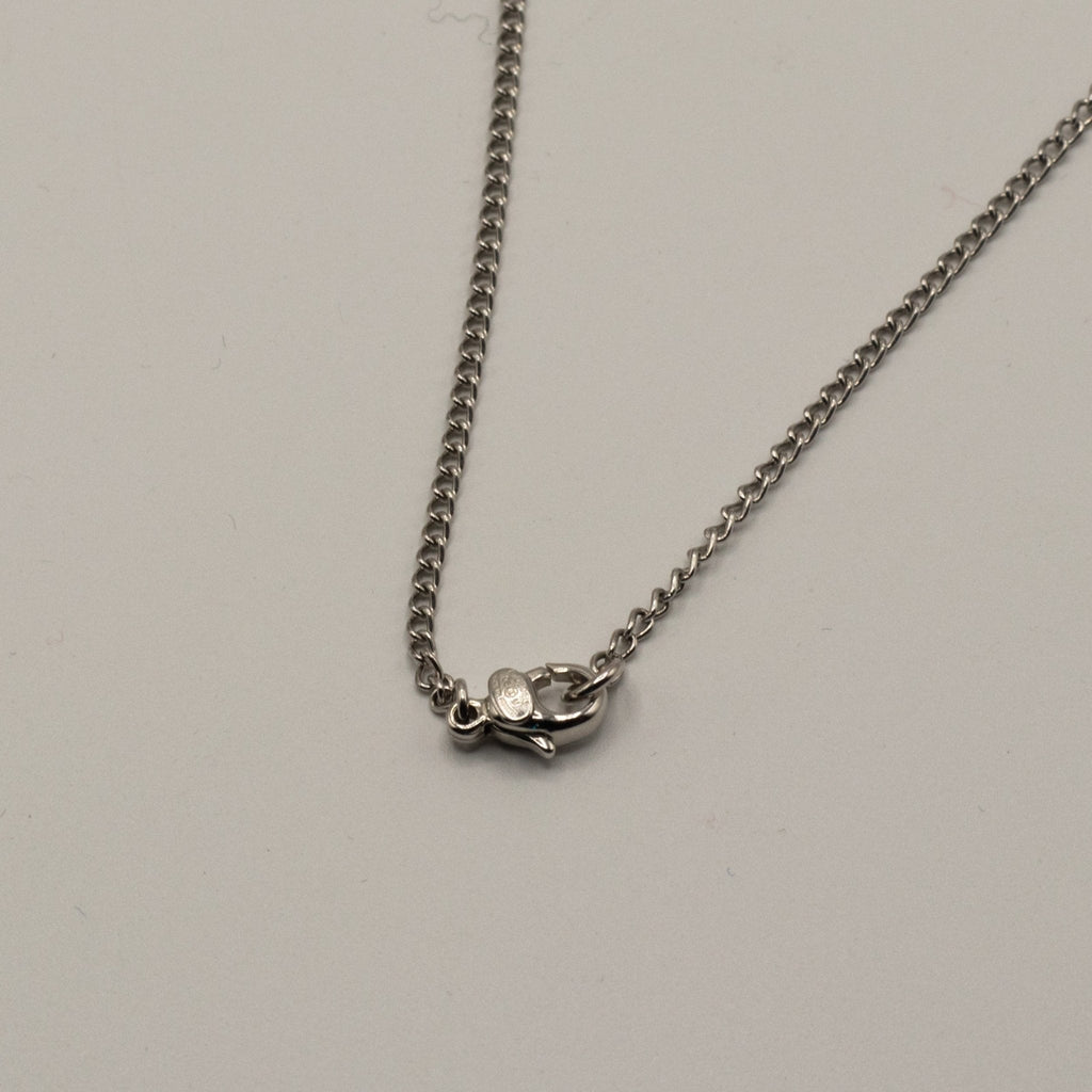 Pendant Chain Necklace CC silver Vintage
