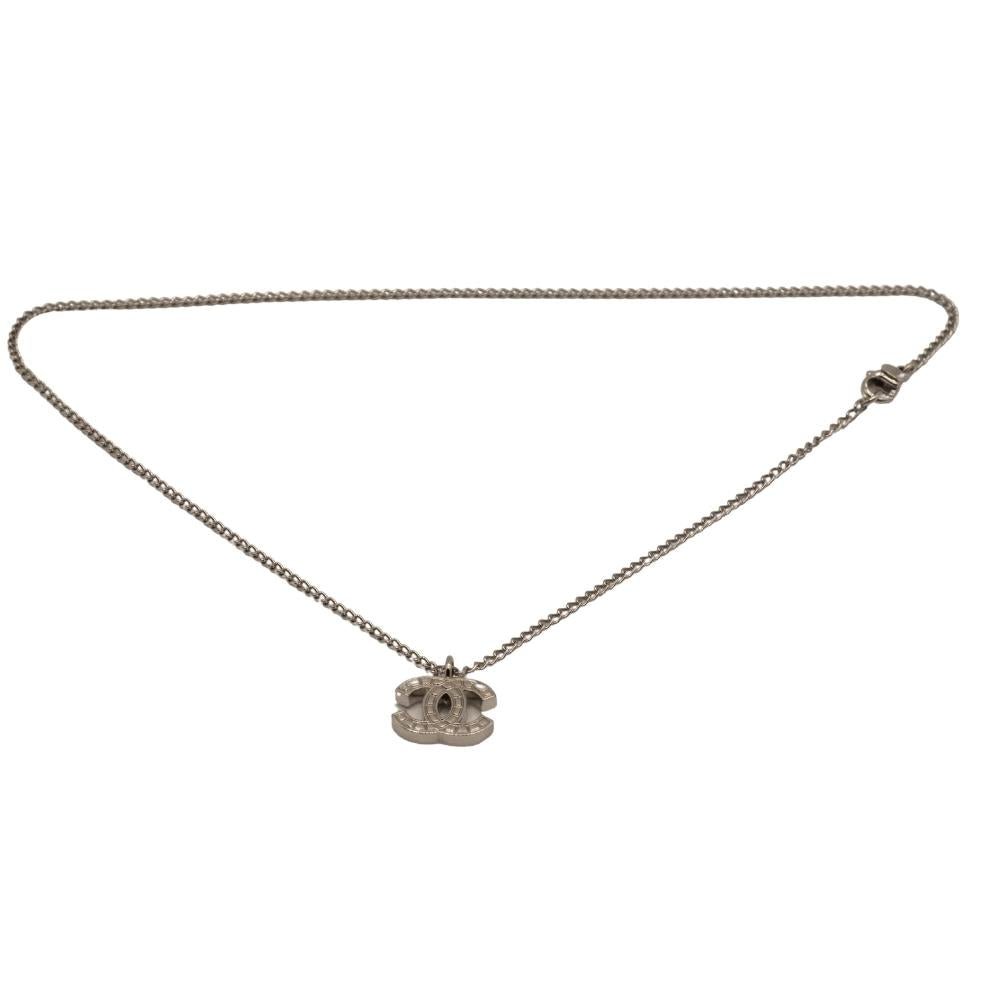 Pendant Chain Necklace CC silver Vintage