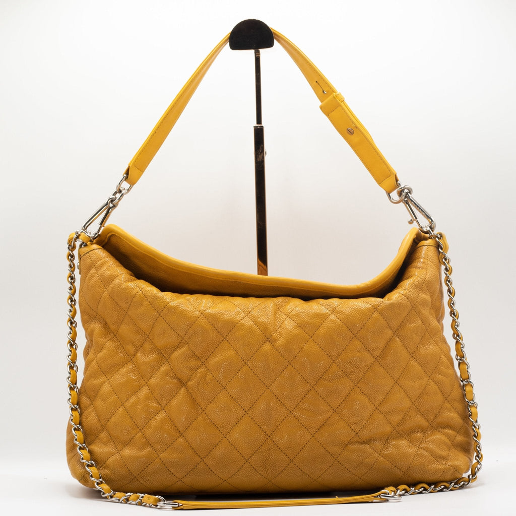 Shoulder Bag Yellow Caviar Leather