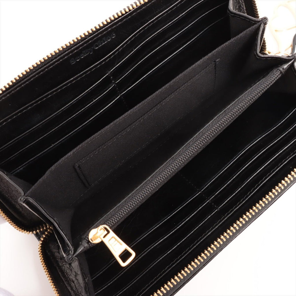 See by Chloe Round-Zip Black Leather Wallet