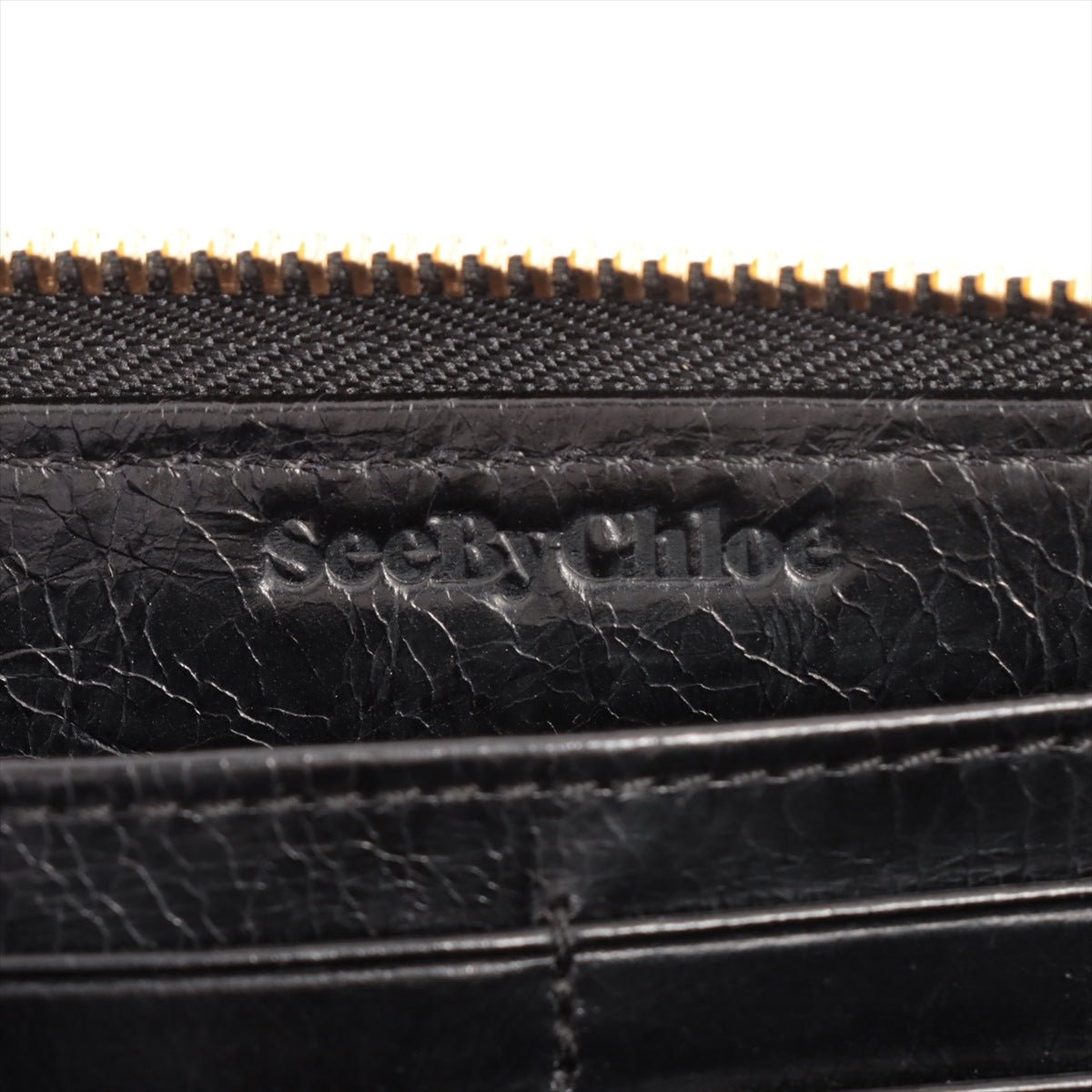 See by Chloe Round-Zip Black Leather Wallet