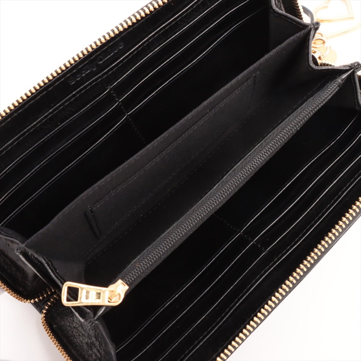 See by Chloe Round-Zip Black Leather Wallet