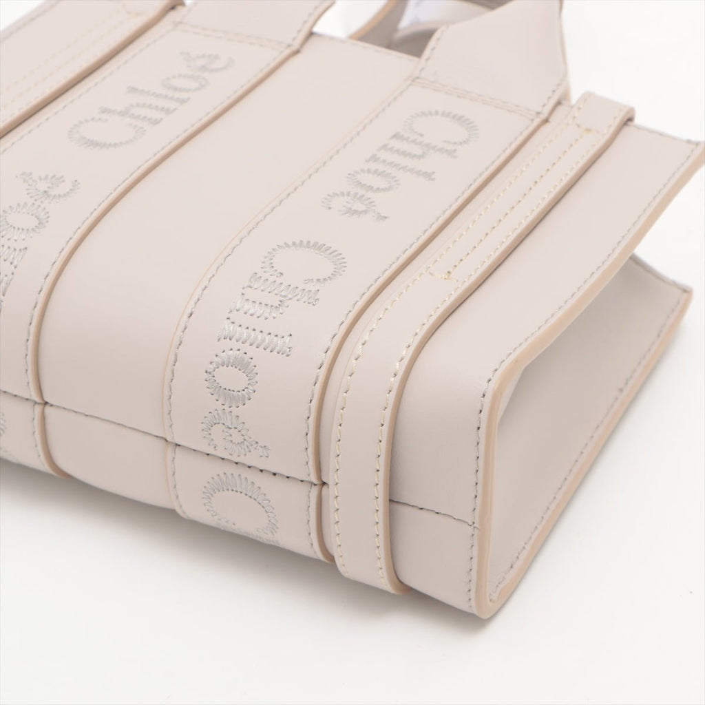Woody Mini Leather Pink 2-Way Tote Bag