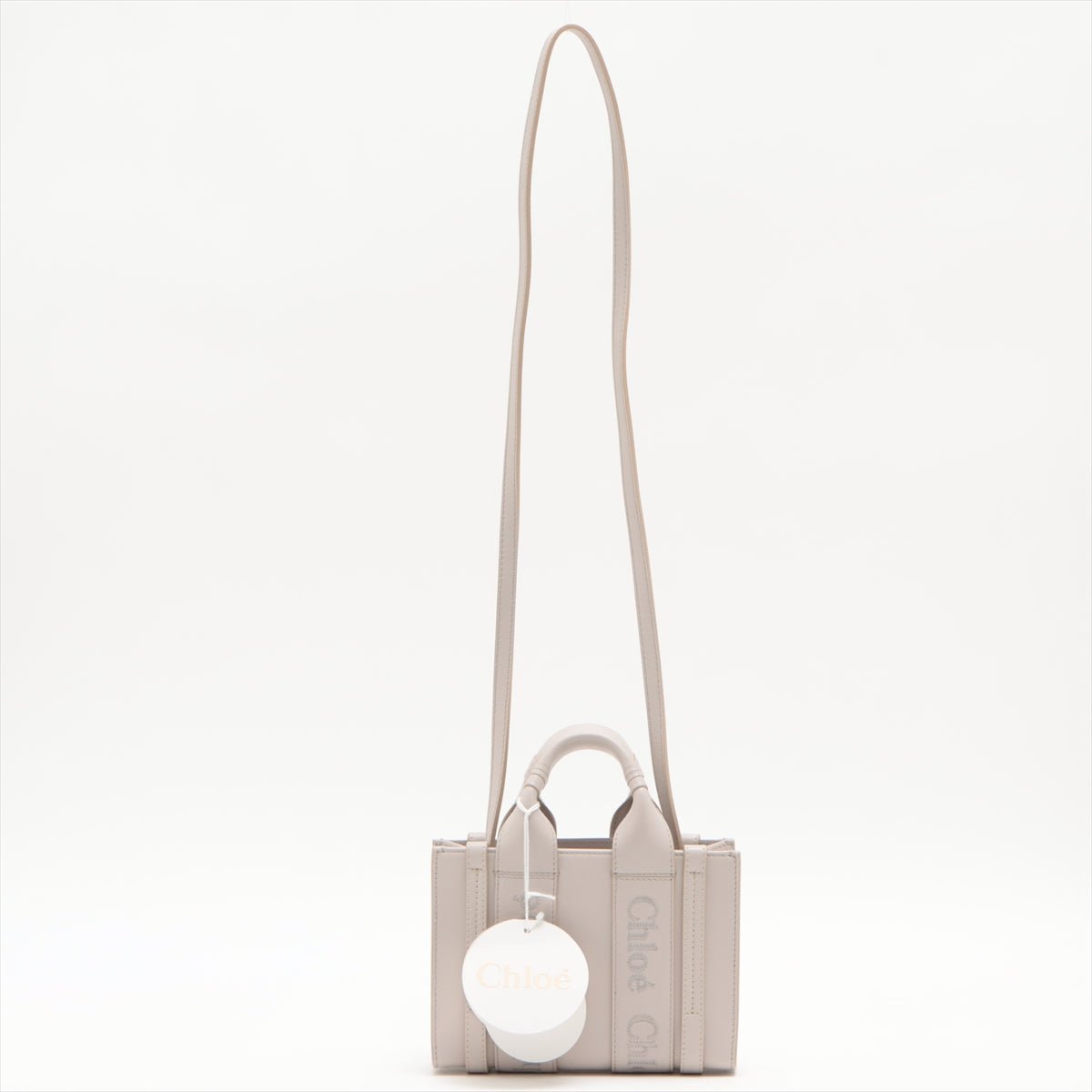 Woody Mini Leather Pink 2-Way Tote Bag