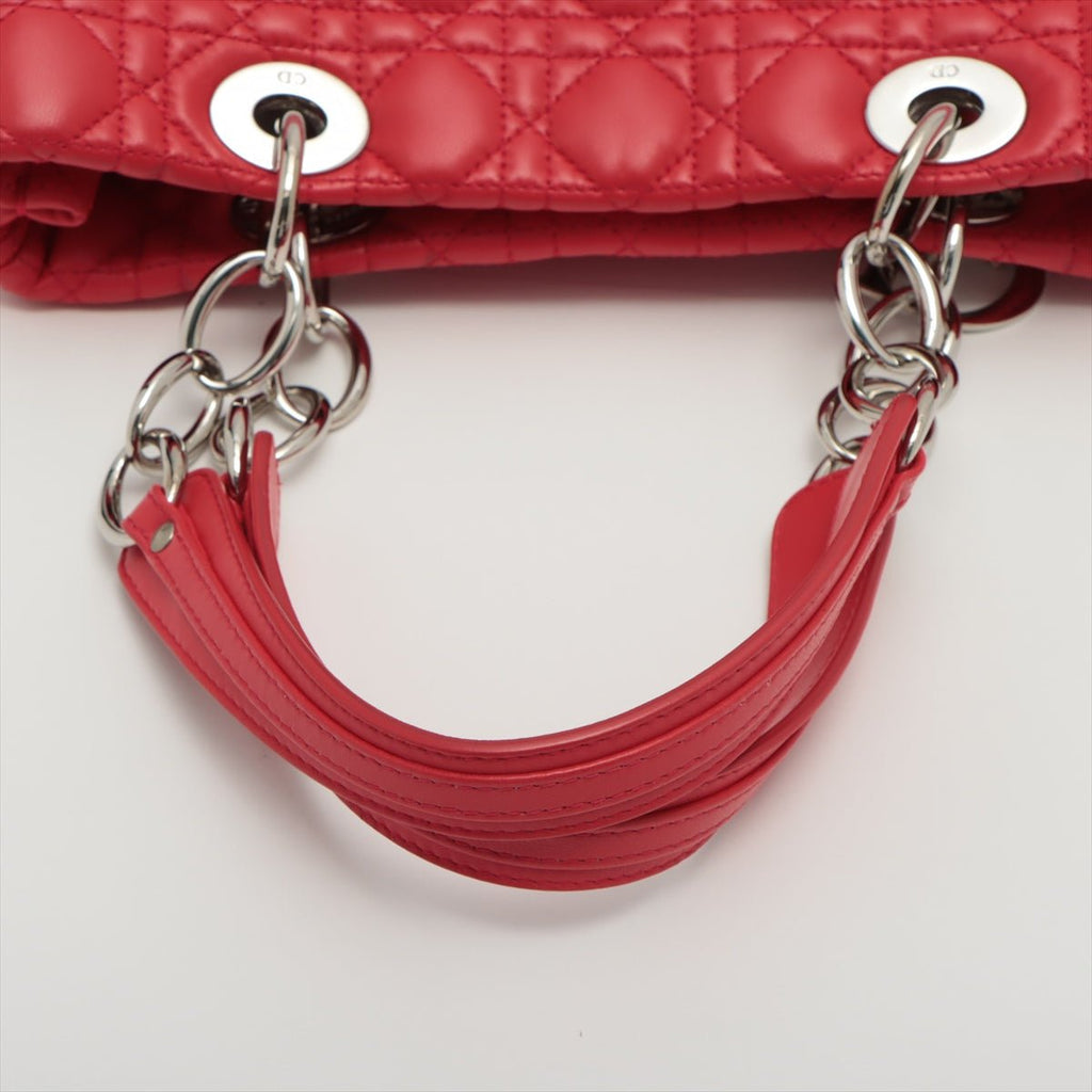 Cannage Tote in Red Leather