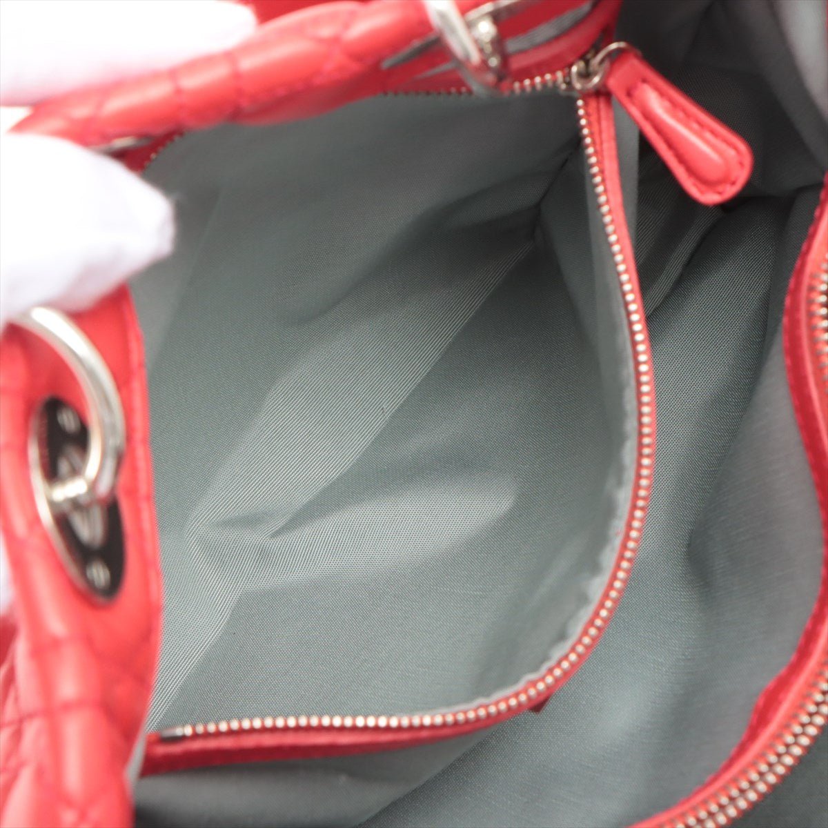 Cannage Tote in Red Leather