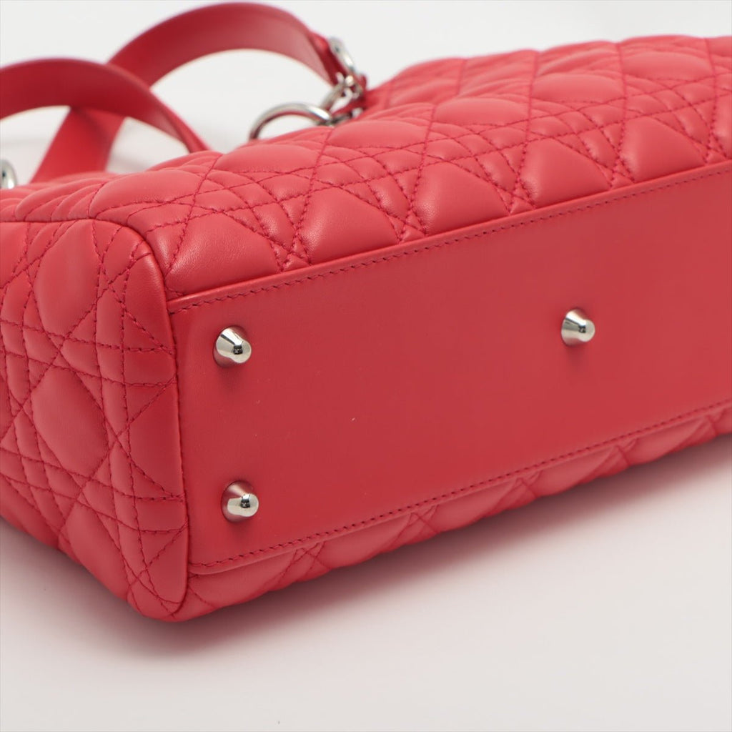 Cannage Tote in Red Leather