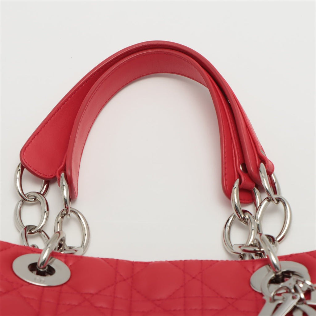 Cannage Tote in Red Leather