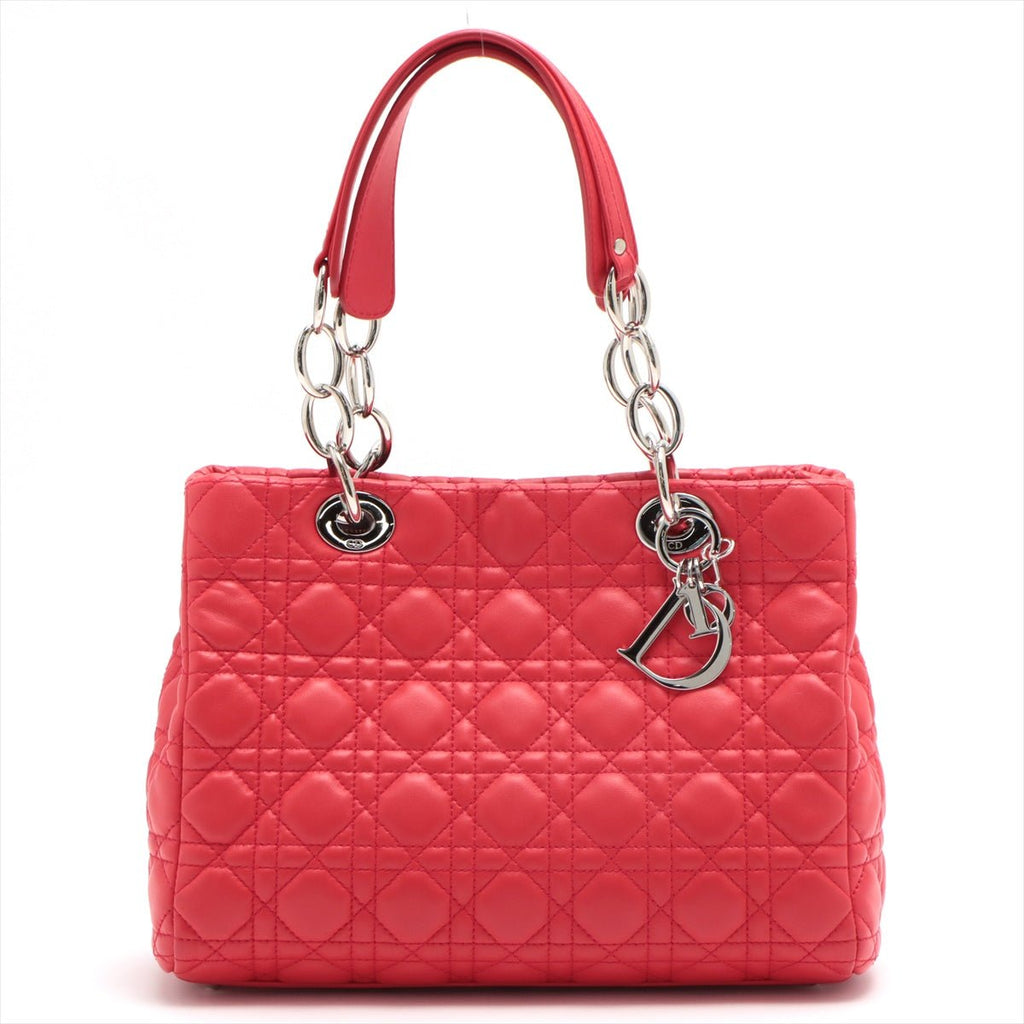 Cannage Tote in Red Leather