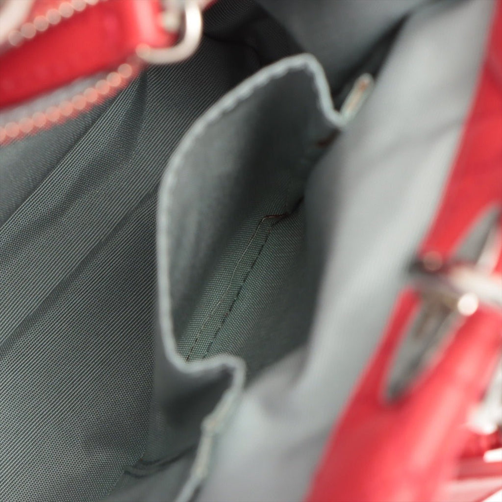 Cannage Tote in Red Leather
