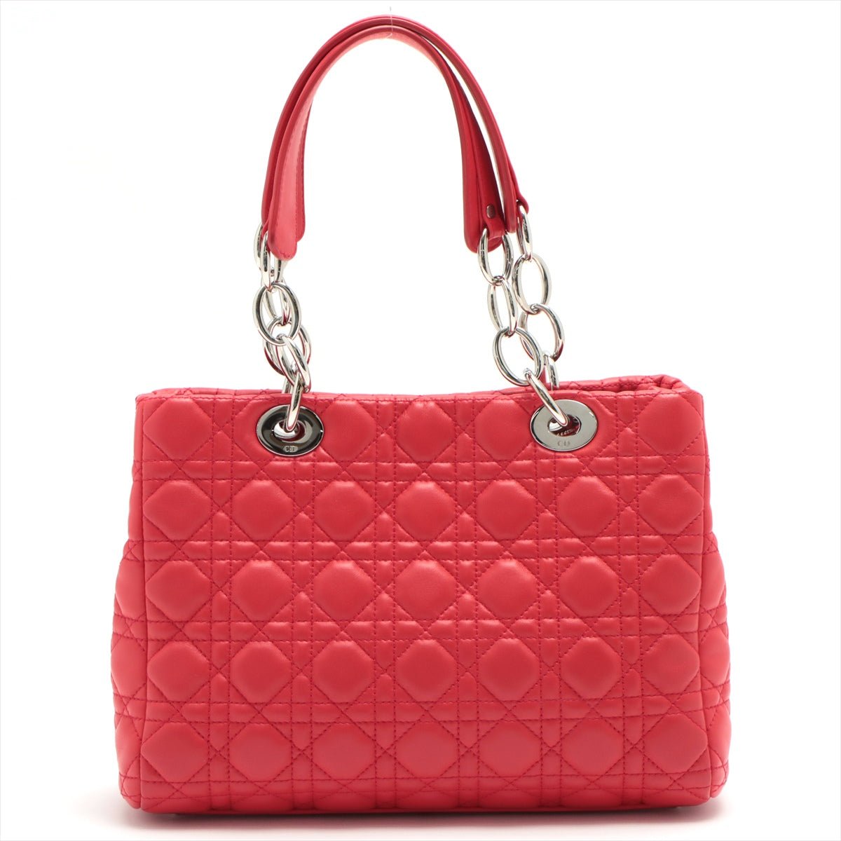 Cannage Tote in Red Leather