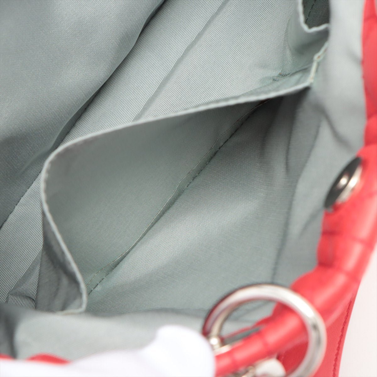 Cannage Tote in Red Leather