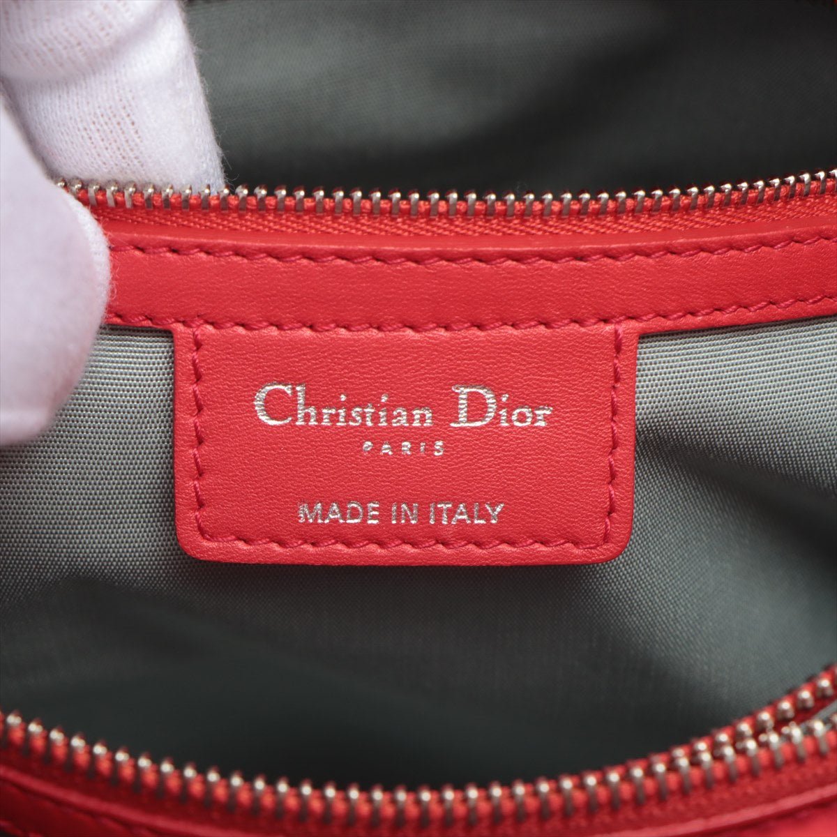 Cannage Tote in Red Leather
