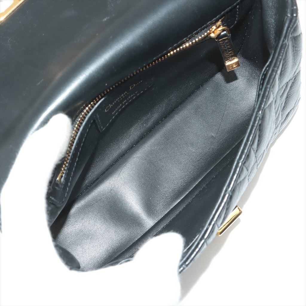 Caro Cannage Small Leather 2-Way Chain Bag Black