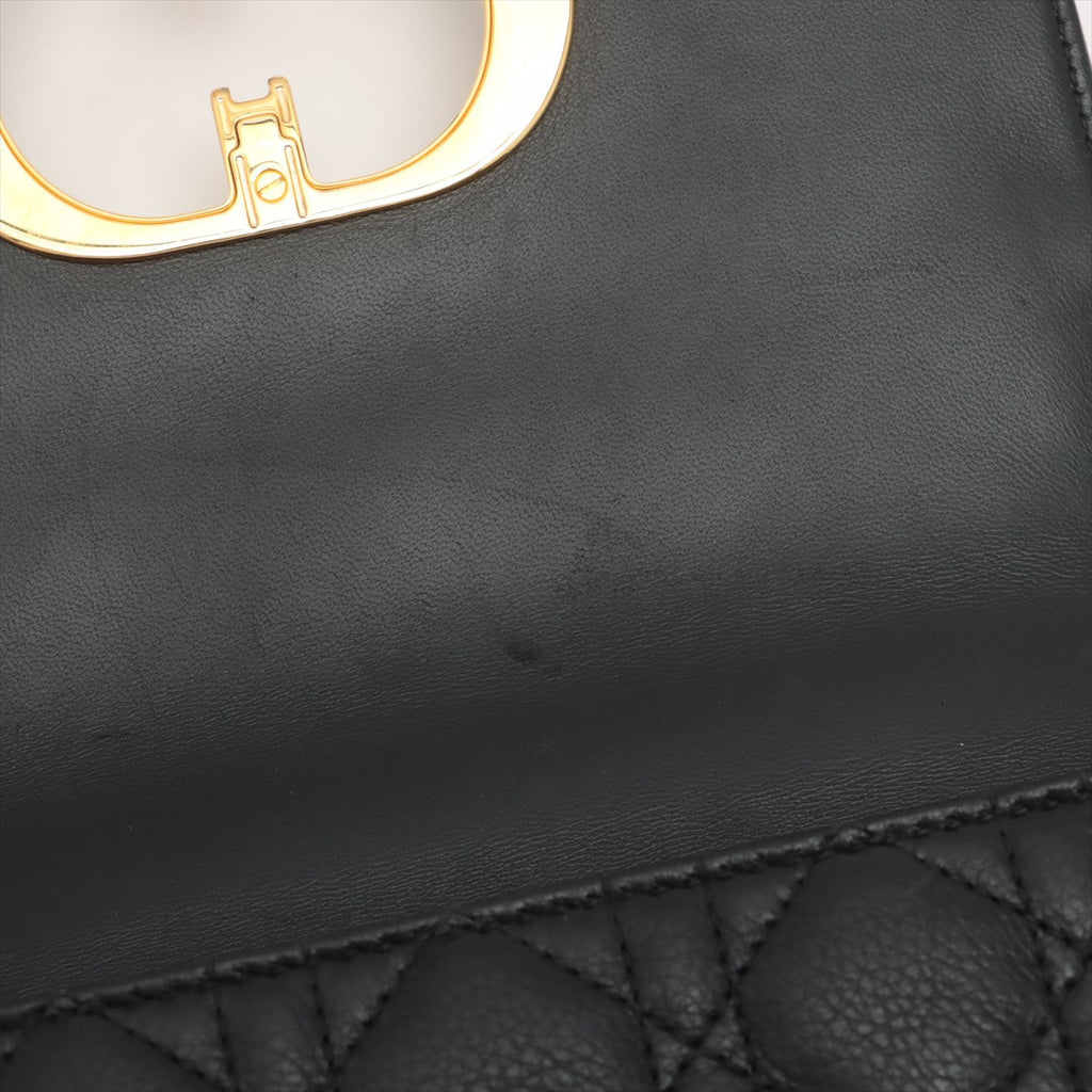 Caro Cannage Small Leather 2-Way Chain Bag Black