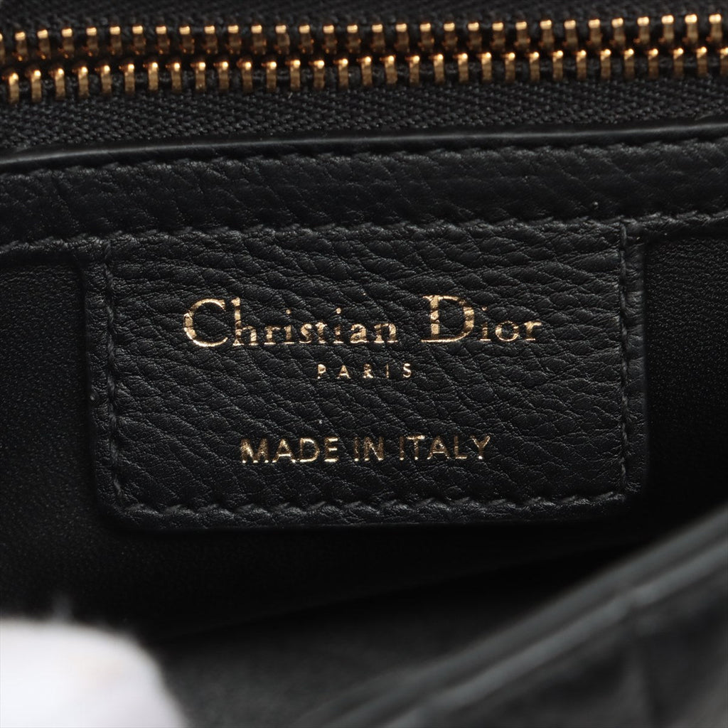 Caro Cannage Small Leather 2-Way Chain Bag Black