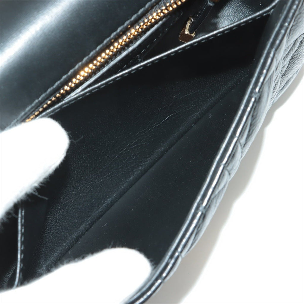 Caro Cannage Small Leather 2-Way Chain Bag Black