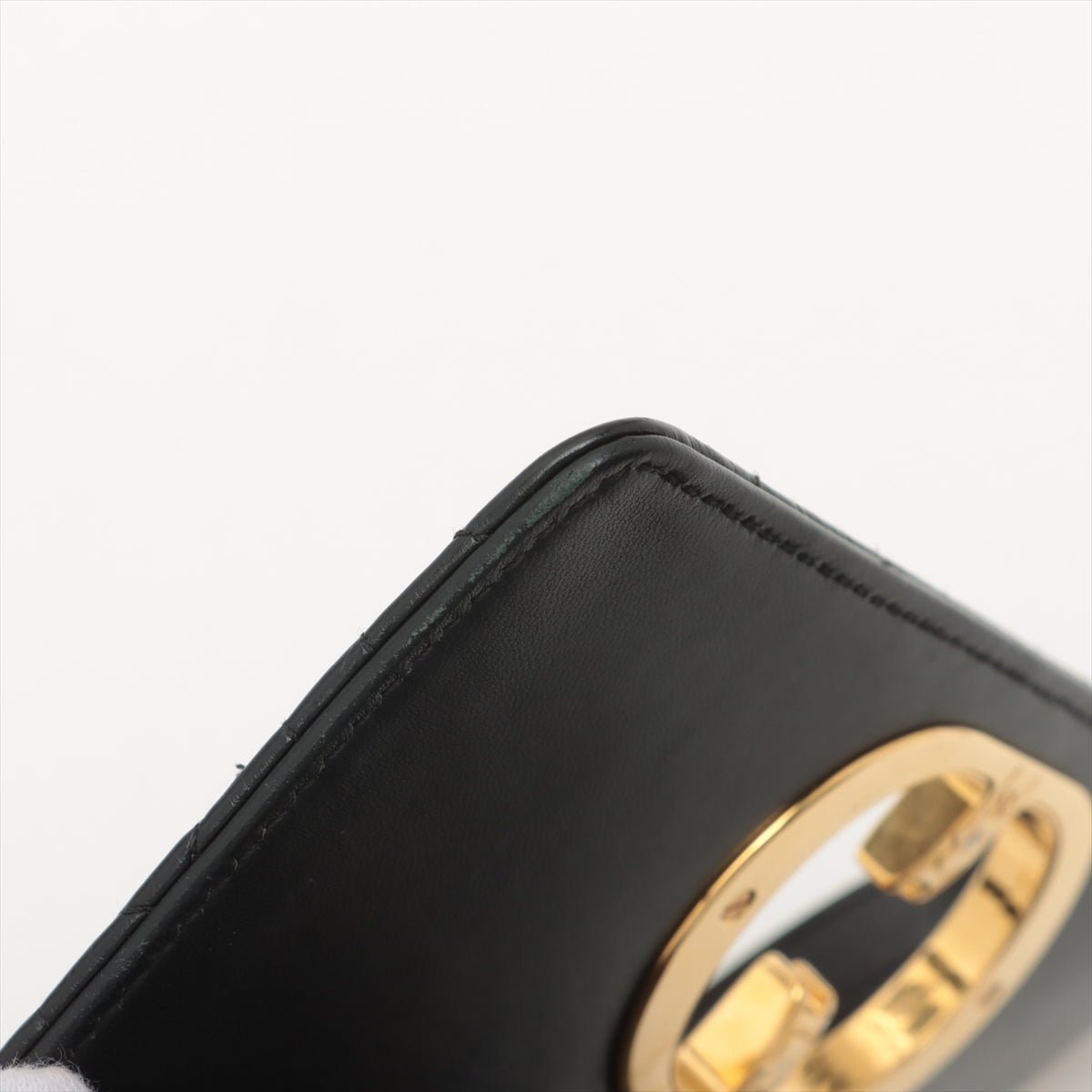 Caro Cannage Small Leather 2-Way Chain Bag Black
