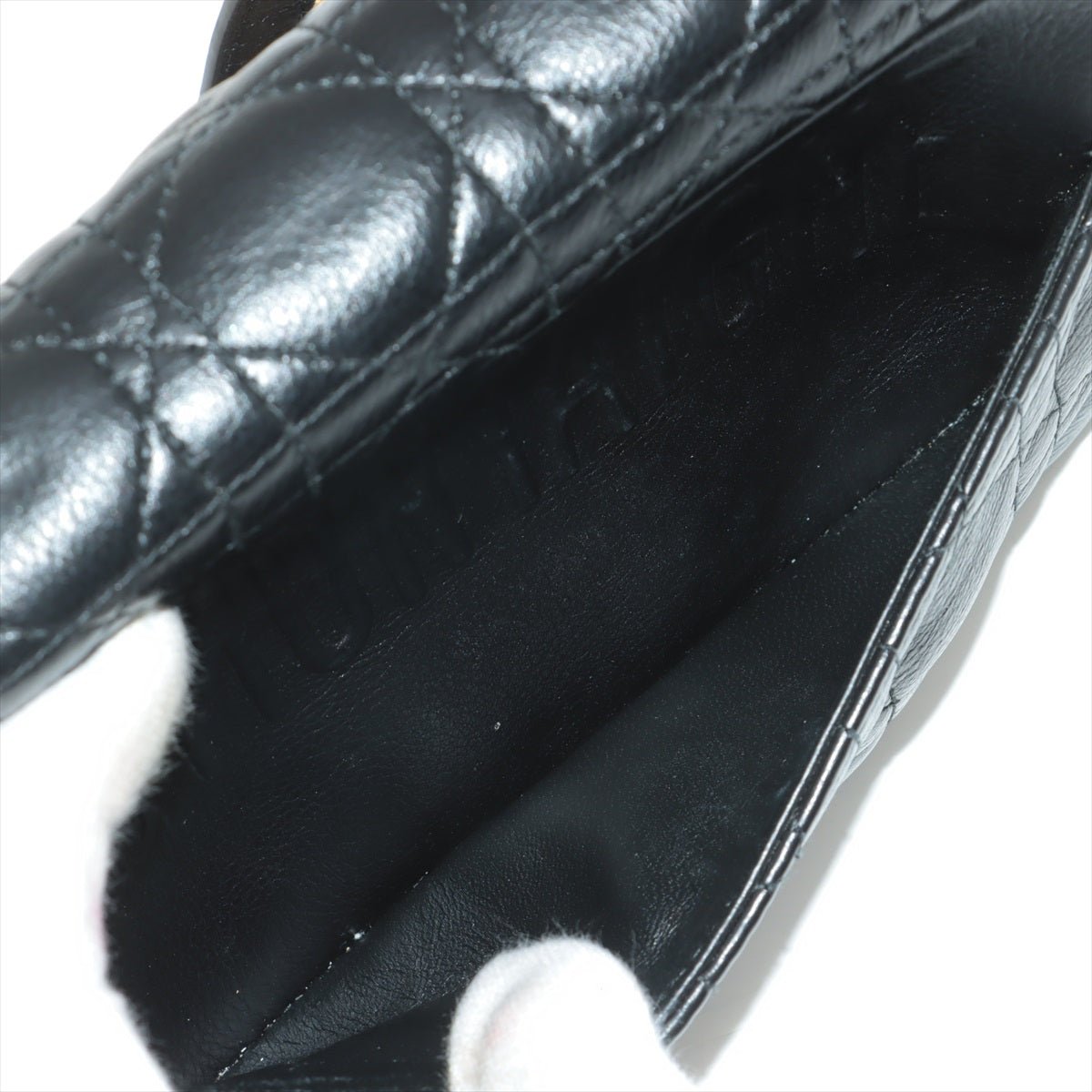 Caro Cannage Small Leather 2-Way Chain Bag Black