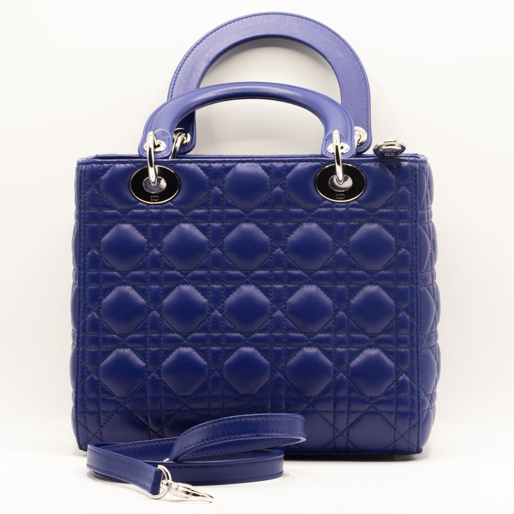 Lady Dior Cannage Iris Leather Medium