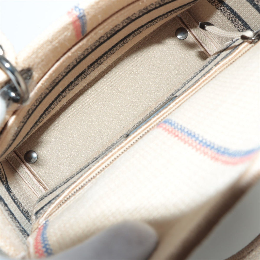 Lady Dior D-Lite Medium Embroidered Jute Dior-Union Beige Bag