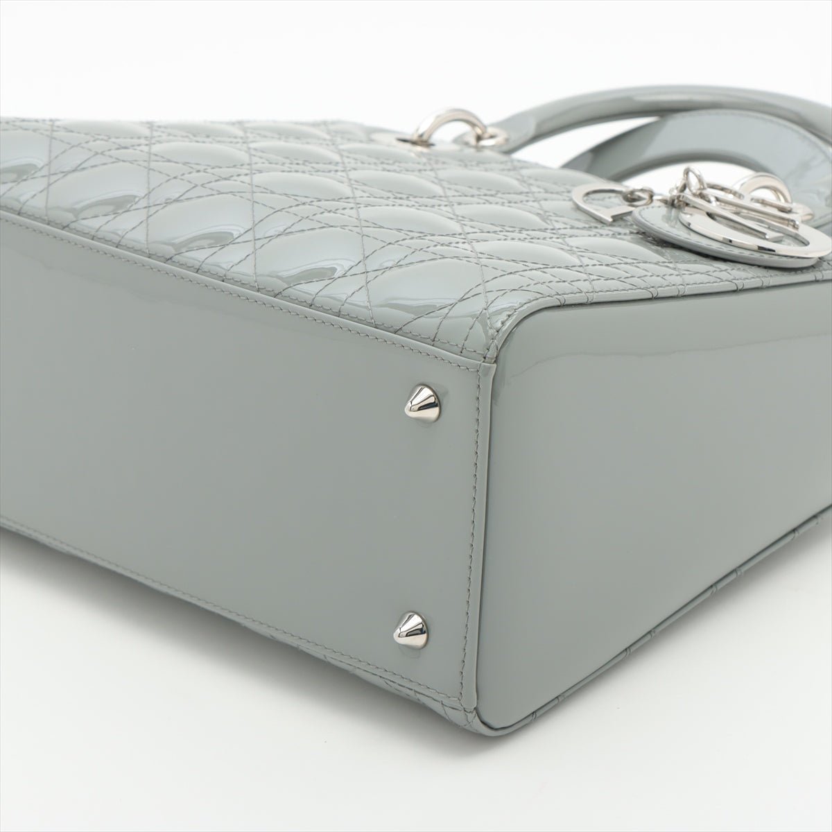 Lady Dior Grey Patent Cannage leather 2-way