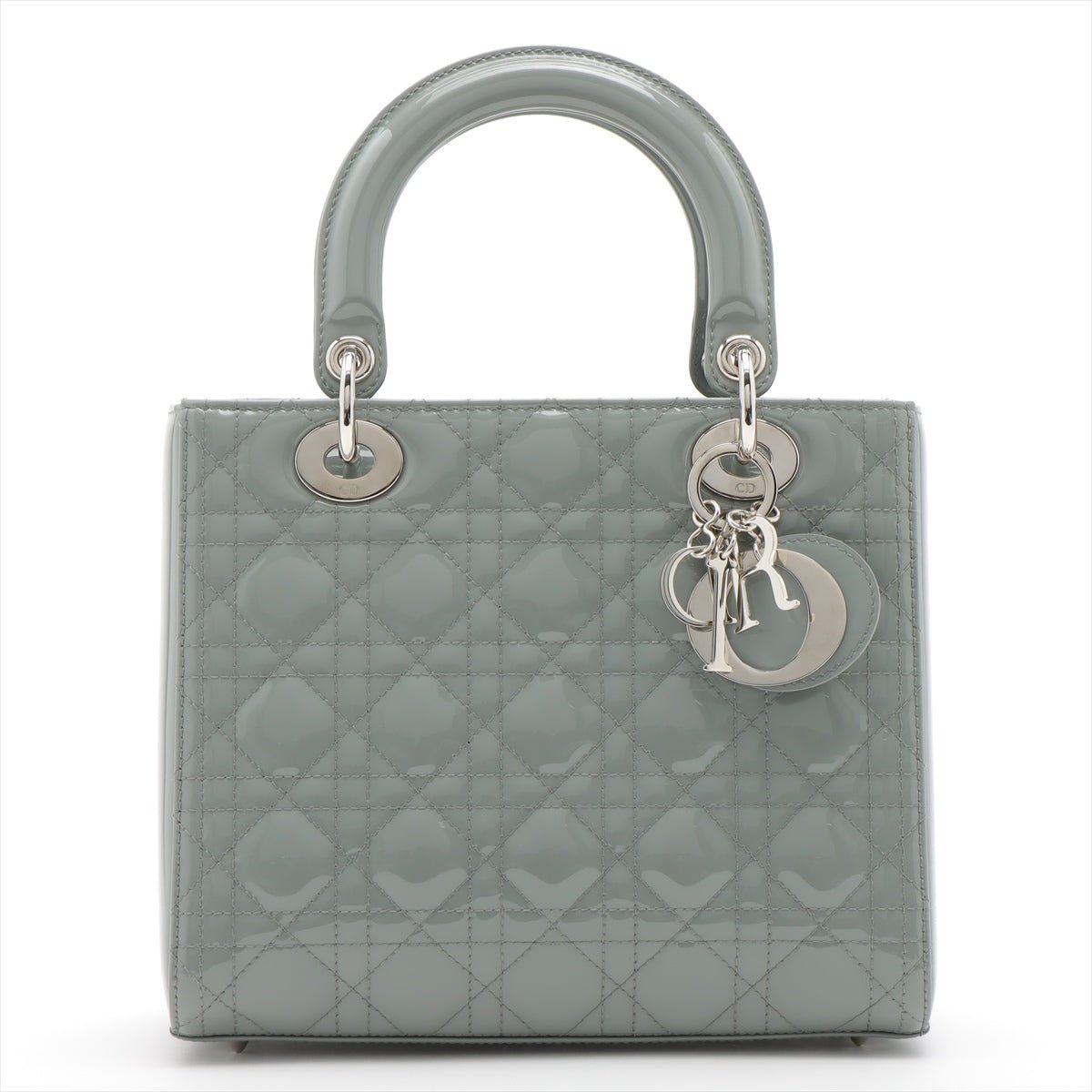 Lady Dior Grey Patent Cannage leather 2-way