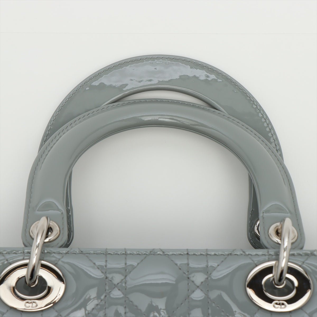 Lady Dior Grey Patent Cannage leather 2-way